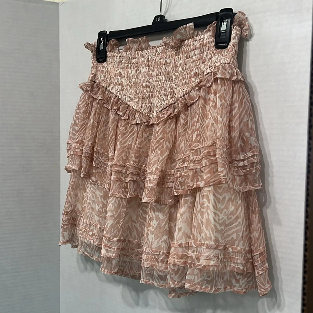 Cellobella Kenna Mini Skirt Desert Rose Ruffle Skirt Size Small - Picture 2 of 4